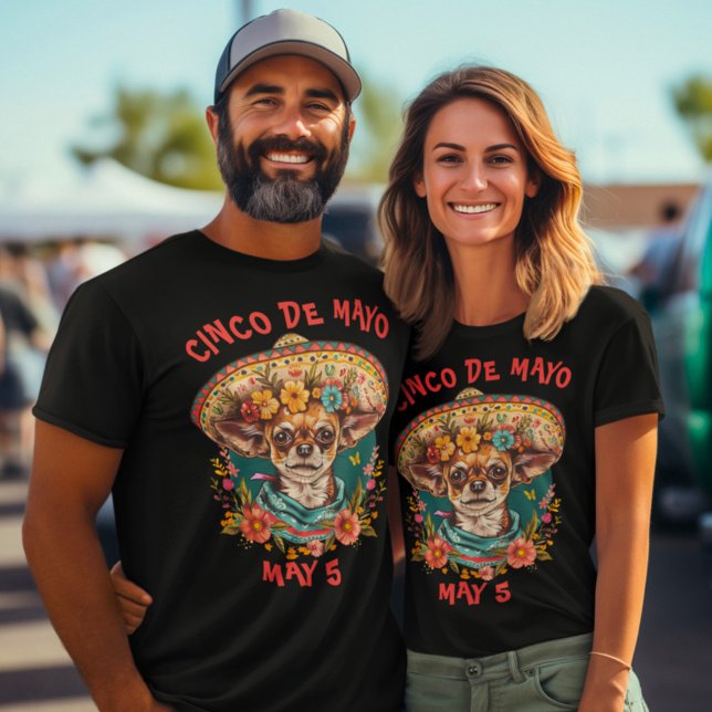 Cinco de Mayo Chihuahua Wearing Sombrero & Serape T-Shirt (Creator Uploaded)