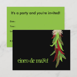 cinco de mayo chile peppers invitation