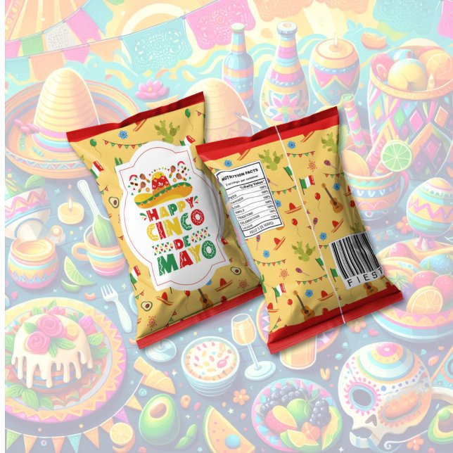 Cinco De Mayo Chip Bag Wrappers Party Favours Notepad (Cinco De Mayo Fiesta celebration Chip Bag favor Wrappers)