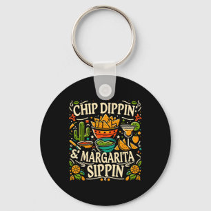 Cinco De Mayo - Chip Dipping And Margarita Sipping Key Ring