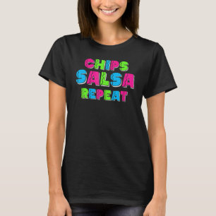 Cinco De Mayo Chips Salsa Repeat Boys Kids Women M T-Shirt