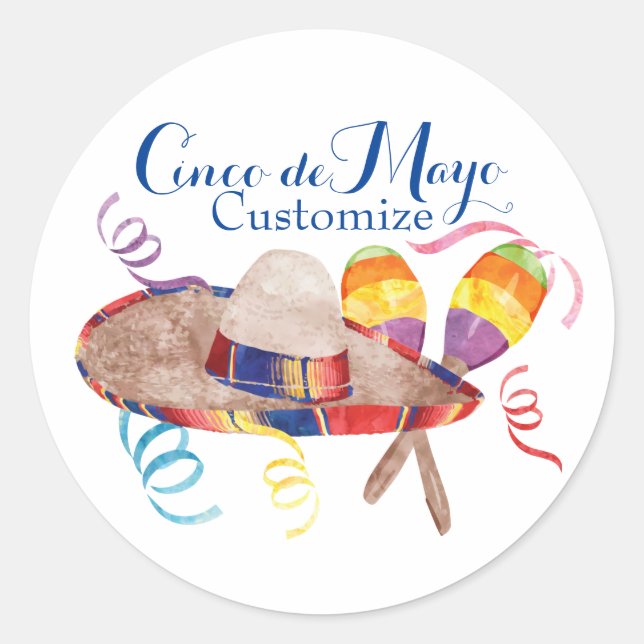 Cinco de Mayo Classic Round Sticker (Front)