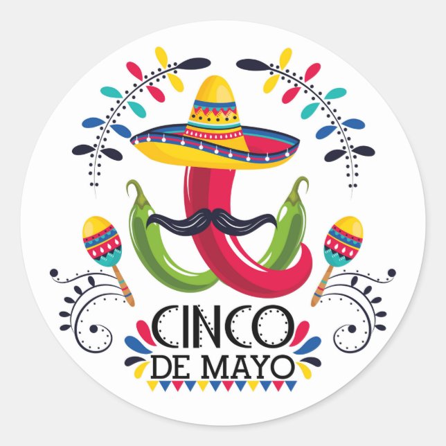  Cinco De Mayo Classic Round Sticker (Front)