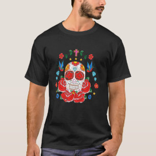 Cinco de Mayo Colourful Floral Sugar Skulls T-Shirt