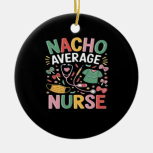 Cinco De Mayo Coquette Bow Nacho Average Nurse Nur Ceramic Tree Decoration