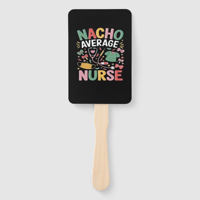 Cinco De Mayo Coquette Bow Nacho Average Nurse Nur Hand Fan (Front)
