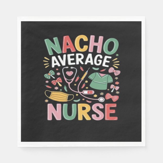 Cinco De Mayo Coquette Bow Nacho Average Nurse Nur Napkin (Front)