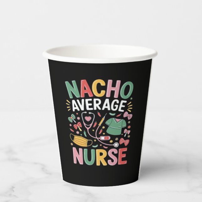 Cinco De Mayo Coquette Bow Nacho Average Nurse Nur Paper Cups (Front)