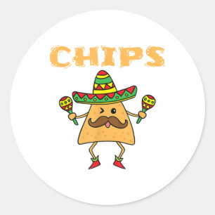 Cinco De Mayo Couples - Chips And Salsa - Chips _1 Classic Round Sticker