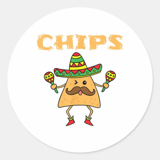 Cinco De Mayo Couples - Chips And Salsa - Chips _1 Classic Round Sticker (Front)