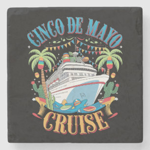Cinco De Mayo Cruise Mexico Mexican Ship Fiesta Stone Coaster