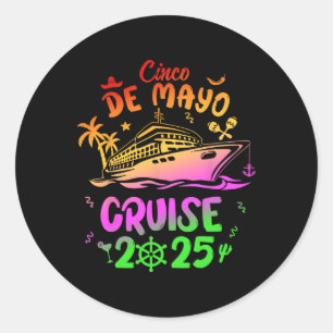 Cinco De Mayo Cruise Ship 2025 Family Squad Matchi Classic Round Sticker