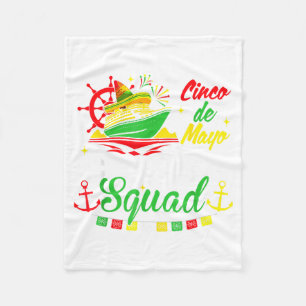 Cinco De Mayo Cruise Squad Family Matching Mexican Fleece Blanket