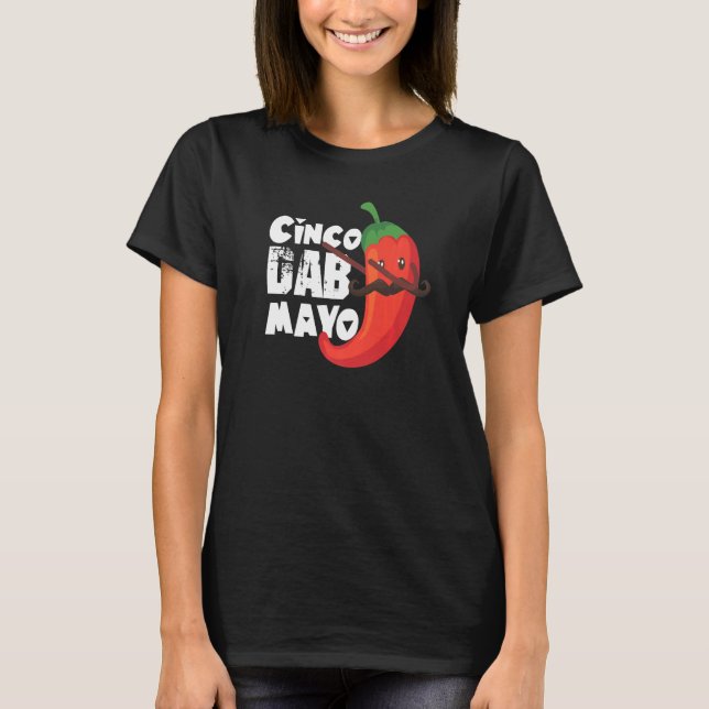 Cinco De Mayo Cute Dabbing Red Pepper Dab Cute T-Shirt (Front)