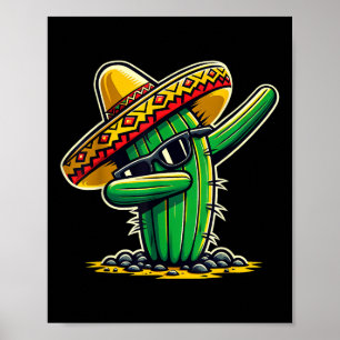Cinco De Mayo Dabbing Cactus Funny Mexican Boys To Poster