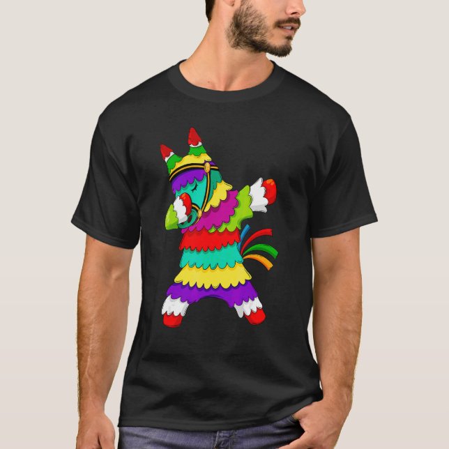 Cinco De Mayo Dabbing Donkey Pinata Mexico Party L T-Shirt (Front)
