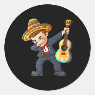Cinco de Mayo Dabbing Mariachi Mexican Boys Kids Classic Round Sticker