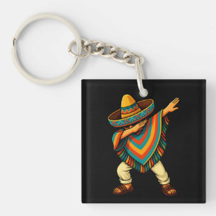 Cinco de Mayo Dabbing Mexican Poncho Key Ring