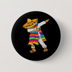 Cinco De Mayo Dabbing Mexican Poncho Kids Toddler  6 Cm Round Badge