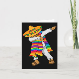 Cinco De Mayo Dabbing Mexican Poncho Kids Toddler  Card