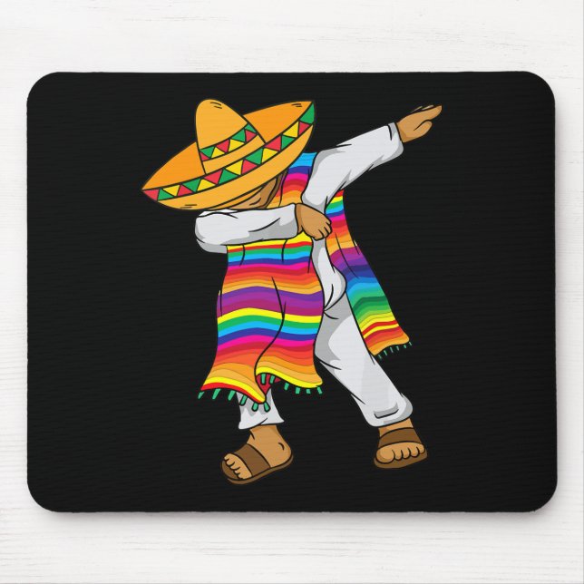 Cinco De Mayo Dabbing Mexican Poncho Kids Toddler  Mouse Mat (Front)
