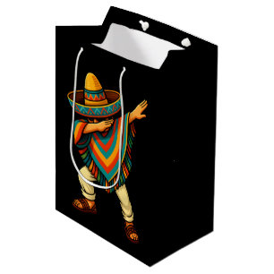 Cinco de Mayo Dabbing Mexican Poncho Medium Gift Bag