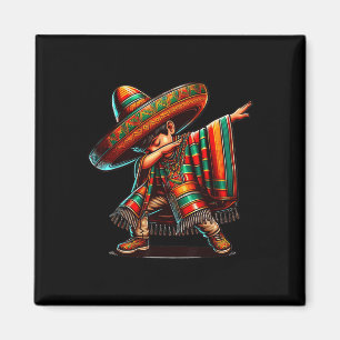 Cinco De Mayo Dabbing Mexican Poncho Sombrero Dab  Magnet
