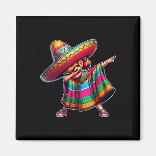 Cinco De Mayo Dabbing Poncho Sombrero Mexican Dab Magnet