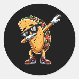 Cinco De Mayo Dabbing Taco Funny Mexican Food Boys Classic Round Sticker