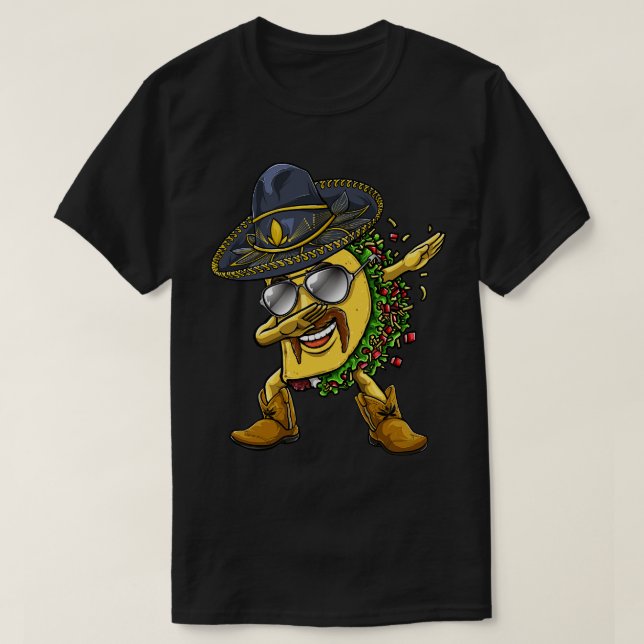 Cinco de Mayo Dabbing Taco Hombre  T-Shirt (Design Front)