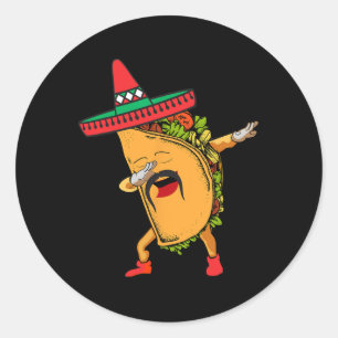 Cinco De Mayo Dabbing Taco Mexican Sombrero Hat Da Classic Round Sticker