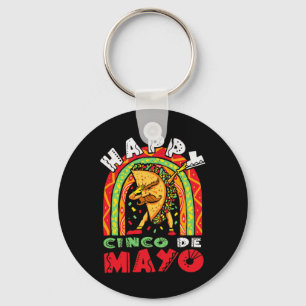 Cinco De Mayo Dabbing Taco Rainbow Mexican Festiva Key Ring