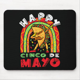 Cinco De Mayo Dabbing Taco Rainbow Mexican Festiva Mouse Mat