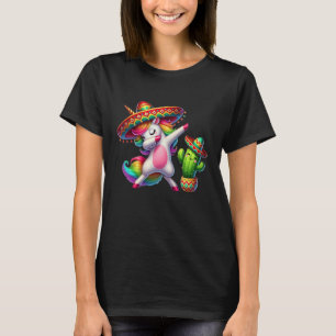 Cinco De Mayo Dabbing Unicorn Cactus Mexican Kids T-Shirt