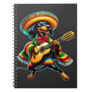 Cinco de Mayo Dachshund Mariachi Guitar Notebook