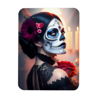 Cinco de Mayo Day of the Dead Beauty with Rose ART Magnet