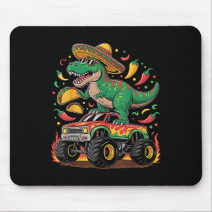Cinco De Mayo Dinosaur Taco Monster Truck Sombrero Mouse Mat