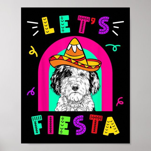 Cinco De Mayo Dog Let’s Fiesta Camisa 5 De Mayo Me Poster (Front)