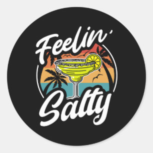 Cinco De Mayo Feeling Salty Vintage Mexican Women  Classic Round Sticker