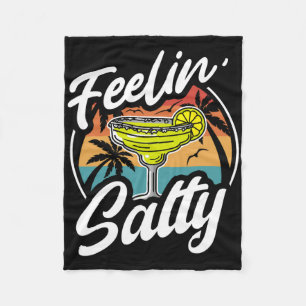 Cinco De Mayo Feeling Salty Vintage Mexican Women Fleece Blanket