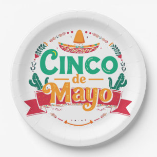 Cinco de Mayo Festive Fiesta Sombrero Paper Plate
