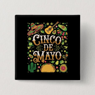 Cinco De Mayo Fiesta Cute Party Elements 15 Cm Square Badge