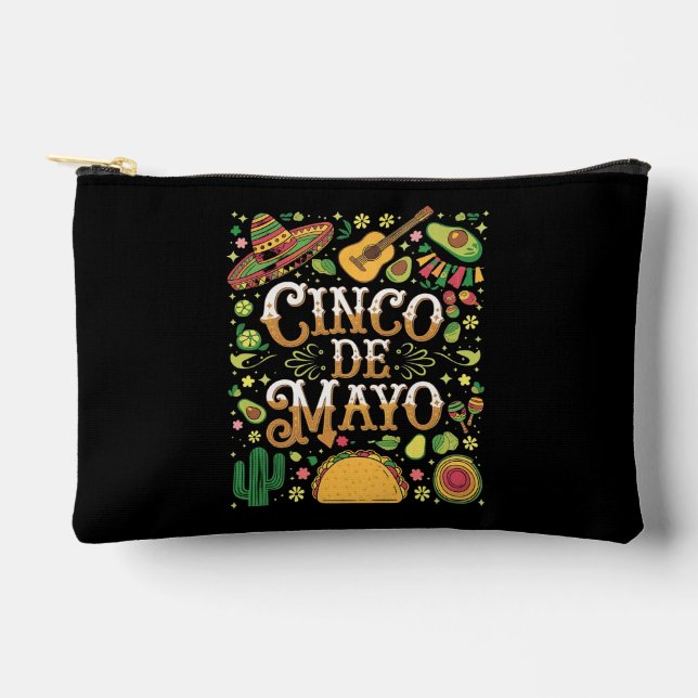 Cinco De Mayo Fiesta Cute Party Elements Accessory Pouch (Front)