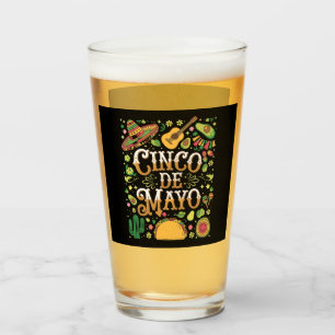 Cinco De Mayo Fiesta Cute Party Elements Glass
