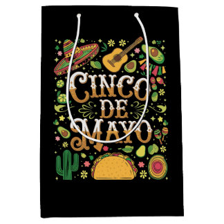 Cinco De Mayo Fiesta Cute Party Elements Medium Gift Bag