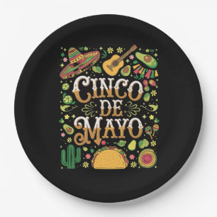 Cinco De Mayo Fiesta Cute Party Elements Paper Plate