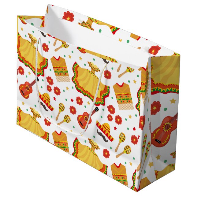 Cinco de Mayo Fiesta in Mexico holiday Large Gift Bag (Front Angled)