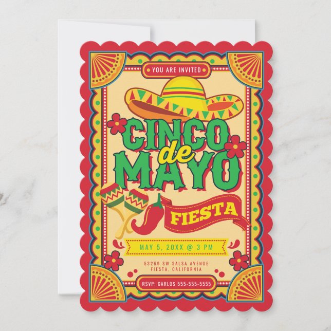 Cinco de Mayo Fiesta Invitation (Front)