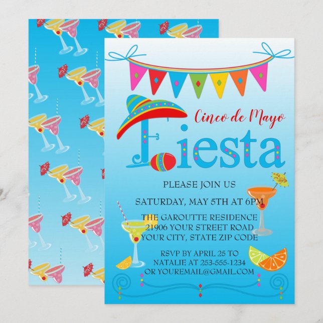 Cinco De Mayo Fiesta Invitation (Front/Back)