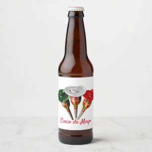 Cinco de mayo ,fiesta mexican beer bottle label